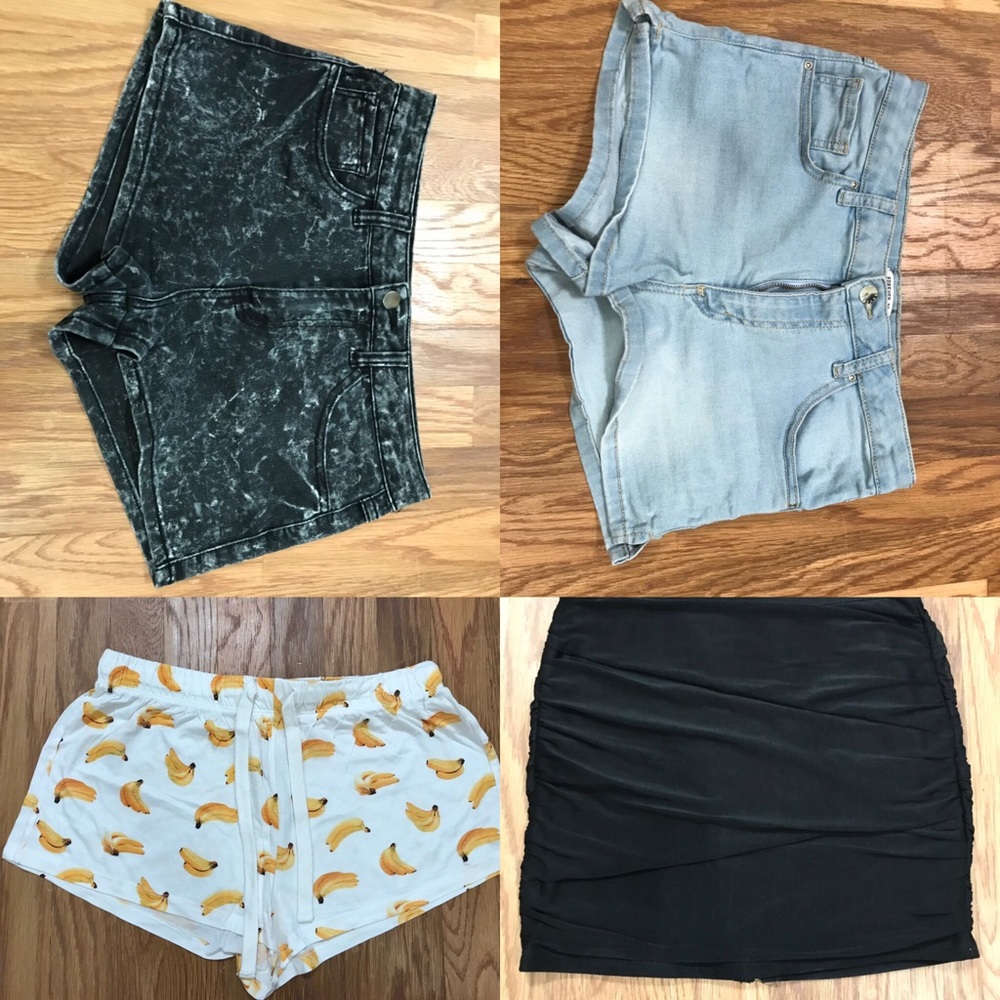 Bundle of forever 21 shorts and a tube skirt.